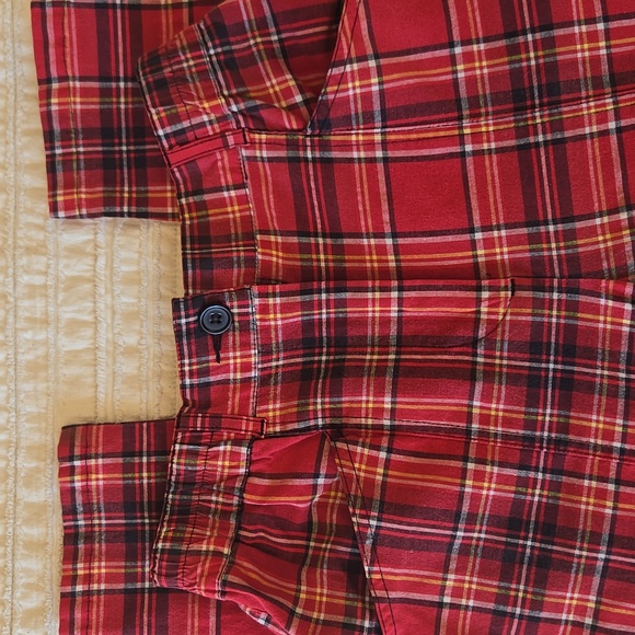 ❤️ Urban Outfitters Red Plaid Tapered Mom Pants Elastic Waist XS / 0–2 - Picture 8 of 13